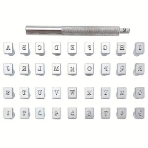 TEMU 가죽 공예용 금속 스탬프 36개 세트 (글자 및 숫자 포함), 벨트, 가방, 모자, 신발 등 가죽 제품에 마킹하기에 적합합니다.