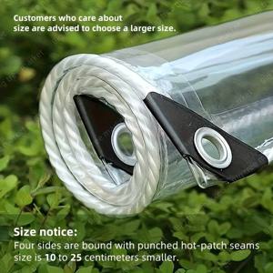 TEMU 1개 두꺼운 투명 방수 타프 (PVC 방풍 원단 및 씰 링 포함) | 야외 정원, 파티오, 닭장, 현관 덮개, 방수, 방풍, 방진, 방설에 적합