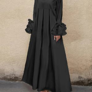 TEMU 플러스 사이즈, 플러스 사이즈 여성용 우아한 맥시 드레스 - 벨 슬리브 & 칼라 - A라인 - 길이 웨딩 게스트 가운, 솔리드 화이트 버튼 프론트 드레스, 파티, 프롬, 교회 행사용 - 세탁기 사용 가능한 연중 정장