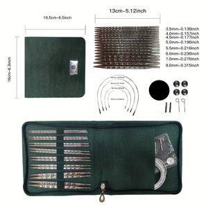 TEMU 8쌍/세트 핸드메이드 직조 큐브 스웨터 바늘 304 스테인리스 웨이브 패턴 분리형 원형바늘 세트, 교체 가능한 원형 및 사각바늘 키트