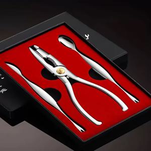 TEMU 3피스 헤비듀티 크랩 도구 세트 - 크랩, 랍스터, 해산물용 스테인리스 크랩 크래커, 살 제거기 & 분리기 - 해산물 요리, 크랩 피스트, 식사에 이상적 (304 스테인리스)