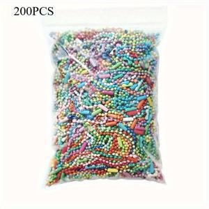 TEMU 200개 컬러풀한 DIY 비즈 체인과 펜던트 - 가방, 보석, DIY 공예용 다양한 금속 및 비금속 하이킹 태그 - 목걸이, 팔찌, 시계, 보석 만들기 용품, 가방 액세서리, 생동감 있는 비즈 디자인, 금속 마감 비즈|목걸이|팔찌|비즈목걸이