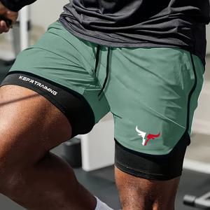 TEMU 남성용 2-in-1 퀵드라이 운동 반바지 - 체육관, 하이킹 및 해변용 수분 흡수 포켓 디자인, 레귤러 핏, 내구성 있는 통기성 원단, 메쉬 안감, 캐주얼 웨어, 농구용 쇼츠, 짐 클로스 남성용, 운동복, 러닝복 반바지, 남성용 무선수련복|반바지|남자반바지|남성반바지