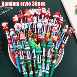 TEMU 36pcs 0.7mm 크리스마스 테마 다색 볼펜 리트렉터블 다색 펜 4색-in-1 볼펜 노트 드로잉용