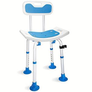 TEMU 헤비듀티 미끄럼방지 샤워 스툴 - 초대형 욕실 배스 시트, 350 lbs 하중 용량, 경량 알루미늄 합금 구조, 노인 및 임산부용, 간편 설치 가능, 욕조 & 샤워기 사용, 다목적 디자인, 내구성 EVA 쿠션, 방수 소재