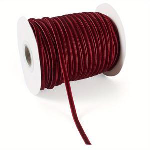 TEMU 2D 평면, 45.72m/롤 플랫 벨벳 리본 단면 스풀 포함 웨딩 테마 주얼리 제작 용품 3mm, 약 50.00 야드