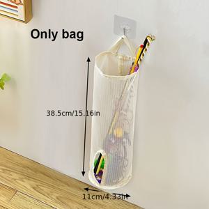 TEMU 1개 메쉬 보관 가방, 고양이 장난감용 벽걸이형 지퍼 수납함 - 내구성 폴리에스터 소재, 애완동물 액세서리 및 소품 정리함, 선반 바스켓