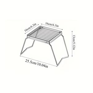 TEMU 헤비듀티 스테인리스 스틸 휴대용 캠핑 그릴 - 접이식 오픈 그리드 디자인, 컴팩트 & 경량, 캠핑/피크닉/테일게이트/발코니용, 쉬운 세척 및 공간 절약형 접이 구조, 휴대용 피크닉 액세서리, 매끄러운 광택 마감, 내구성 강한 야외 장비, 배치 바베큐, 방청 소재, 테일게이트 파티