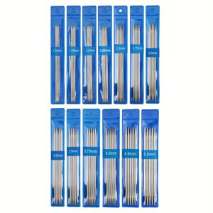 TEMU 65개 LOOEN 이중 뾰족 뜨개바늘 세트 - 고강도 스테인리스 스틸 (65개 바늘) 15cm/5.9인치 뾰족한 팁, 케이블, 양말, 모자, 아미구루미용 - 모든 실 종류와 호환, 뜨개질 및 직조에 이상적, 초보자용