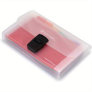 TEMU 비티에스케이아이 A6 헤비듀티 버튼 클로저 확장형 파일 정리함 - 13포켓 아코디언 폴더, 사무실/여행용 컴팩트 휴대용 문서 지갑, 영수증·세금 서류·명함·쿠폰 보관, 다중 포켓 디자인, 견고한 구조, 자주 여행하는 분들을 위한 홈 파일 시스템