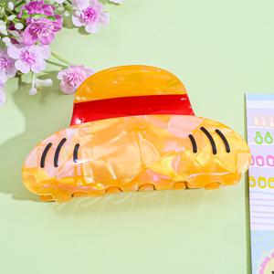 TEMU 귀여운 스트로우 모자 애니메이션 헤어 클립 - 혼합 색상, 오벌 디자인의 멀티펑셔널 헤어 액세서리, 만화 팬 및 청소년을 위한
