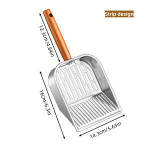 TEMU 애완 고양이를 위해 설계된 스테인리스 스틸 고양이 모래 스크루프, 튼튼하고 세척이 용이하며, 굵은 모래와 미세 모래 모두에 적합합니다.