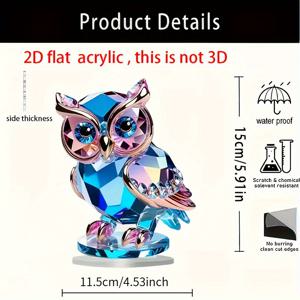 TEMU 2D 평면 아크릴 귀여운 독수리 테마 장식 세트, 스타일 행잉 장식품 - 동물 테마 데스크탑 장식, 방, 창문, 침실, 거실, 사무실에 적합 - 설치 용이 - 이상적인 선물, 크리스마스에 완벽