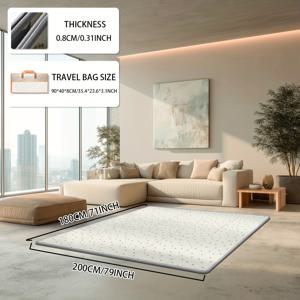 TEMU 아기 놀이 매트 79x71인치 접이식 XPE 폼 매트 양면 방수 표면 미끄럼방지 두꺼운 바닥매트 유아용 캠핑 장난감|캠핑매트