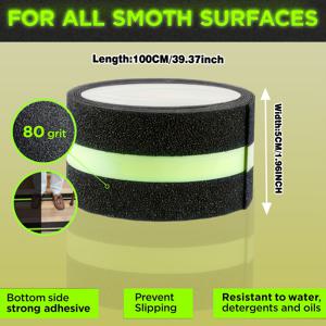 TEMU 1롤 야광 미끄럼 방지 테이프 - 발광 기술 적용, 밝은 녹색 계단/바닥용 실내외 안전 테이프 (폭 1.96인치) - 가정, 사무실, 창고, 병원, 학교에 이상적 - 미끄럼 방지, 높은 가시성 디자인, 강력 접착, 상업용