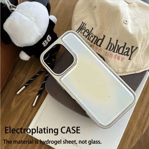 TEMU 휴대폰 케이스 - 블루-그린 그라데이션 전기 도금 풀 엣지 프레임이 있는 에폭시 레진 충격 방지 낙하 방지 휴대폰 케이스, 아이폰 16 Pro Max/15 Plus/14에 적합. 휴대폰을 위한 고급 보호 케이스, 남자친구를 위한 완벽한 휴일 선물