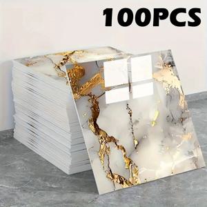 TEMU 50/100개 접착식 샤워 타일, 방수 PVC 벽 패널, 대리석 디자인 자가 점착 비닐 배경막, 욕실, 주방 및 거실에 적합. 떼어내어 붙이는 방식, TV 배경, 욕실 벽지로 완벽
