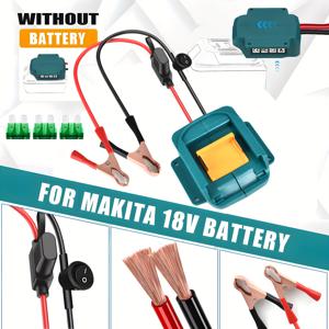 TEMU MAKITA 18V 리튬 배터리용 전동 공구 배터리 변환기/콜렉터, 30A 퓨즈 플러그 및 스위치 포함, 비상 전원 공급, 자동차 다기능 DIY 비상 전원, 백업 파워 및 야외 충전에 적합, BL1840 BL1830 BL1850 BL1860 모델 지원, 배터리 미포함