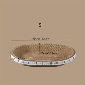 TEMU 1개입 | 40cm x 26cm 타원형 고양이 스크래쳐 패드 & 침대 | 내구성 있고 편안한 골판지 펫 소파