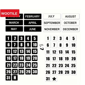 TEMU 양면 자석 숫자 및 월 자석 캘린더 날짜 표시 라벨, 사무실 자석 화이트보드 및 냉장고 캘린더에 적합, 38개입.