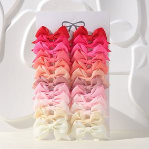 TEMU 24개/세트 귀여운 리본 머리핀 - 다양한 파스텔 컬러의 부드러운 패브릭 사이드 클립, 일상 및 학교용 안전한 고정력, 사계절 귀여운 헤어 액세서리, 장난기 있는 액세서리