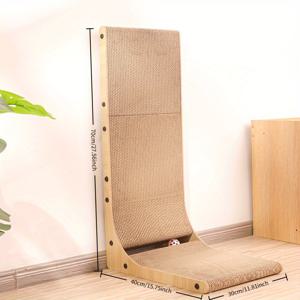 TEMU 초대형 27.5인치 L자형 고양이 스크래칭 보드, 실내 고양이 공 장난감 스크래칭 보드, 직립형 초대형 내마모성 벽걸이형 고양이 발톱 보드, 모든 털아이가 필요로 하는 모든 요구를 충족하는 초대형; 사계절 모두에 적합.