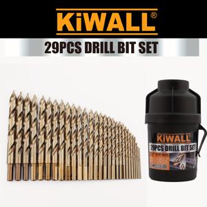 TEMU 29피스 코발트 스텝드 포인트 드릴 비트 세트 (골드 옥사이드 마감) - 스테인리스 스틸, 경질 금속용, 1/16