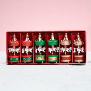 TEMU 6개 미니 말 모양 매달이 장식 - 빈티지 동화 미니어처 펜던트, 크리스마스 트리 & 연중 홈 데코용 러스틱 장식, 전통 휴일 장식 (6개)