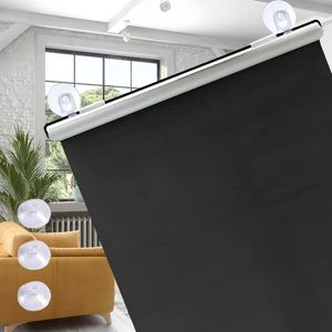 TEMU 3개의 흡입컵이 있는 드릴링 없는 접이식 롤러 창 커튼, 열차단 롤러 커튼, 접이식 휴대용 커튼, 실내 방해, 불투명, 차량, 침실, 사무실, 로프트, 여행 RV 차량용 블라인드|자동차햇빛가리개