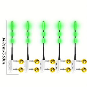 TEMU 낚시대 팁 라이트 5개 세트, 스피닝, 베이트캐스팅, 래프트, 바다, 핸드 낚싯대 범용, 고가시성 야간 낚시 팁 라이트, 발광 스틱, 낚시 알람 라이트, 미끄럼 방지 디자인, 색상 변화 바이트 표시기, 낚시꾼을 위한 낚시대 팁 라이트 (배터리 미포함)