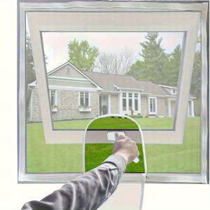 TEMU 1개 ZICHENHOME 조절 가능한 창문 스크린 교체 키트, 지퍼 클로저, 파이버글라스 화이트, 더 작은 사이즈에 맞음, 곤충 및 모기 방지, 홈 개선용 쉬운 설치, 침대용 모기장, 세련된 외관, 내구성 있는 구조