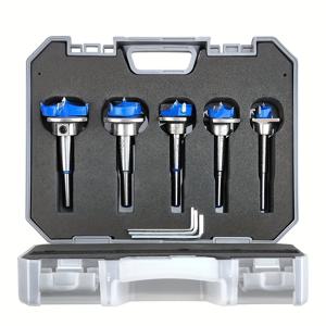 TEMU 카바이드 팁 포함 5피스 헤비듀티 카본 스틸 포스트너 드릴 비트 세트 (15-35mm 홀쏘 커터 키트) - 목공, 힌지 설치용 전문가용 보관 케이스 포함