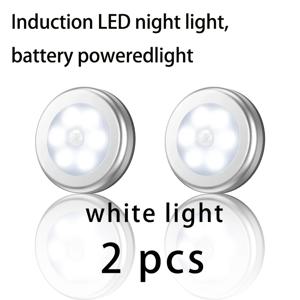 TEMU 2개 세트 라운드 자석 LED 무드릴 무선 침대 옆 조명 - 스마트 듀얼 센서(빛 + 움직임), 배터리 구동, 계단/복도/옷장/욕실/주방용, 드릴 없는 설치, 홈 데코, 현대적 디자인, 내구성 플라스틱|무드등