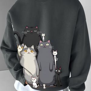 TEMU 이 스타일리시한 고양이 프린트 스웨트셔츠는 가을과 겨울에 남성들이 캐주얼하게 착용하기에 완벽합니다. 직장이나 사회적 모임 모두에 적합합니다. 착용하면 가장 멋진 남자를 만드는 데 도움이 됩니다. 맛이 있는 사람들에게 필수품이며, 선물용으로도 좋습니다.