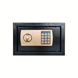 TEMU 스틸 세이프 휴대용 디지털 전자 키패드 금고 - 가정, 여행 및 사무실 사용에 적합 - 20cm 블랙
