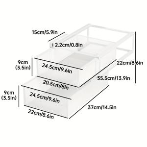 TEMU 1개 금속 옷장 정리함 (풀아웃 바스켓 포함) - 이중 레이어 속옷 및 양말 보관함, 조립 불필요, 공간 절약 디자인, 옷장/서랍/욕실용 - 브라, 팬티, 양말, 속옷 정리함, 세련된 메탈릭 마감, 내구성 있는 구조, 수납 서랍 유닛