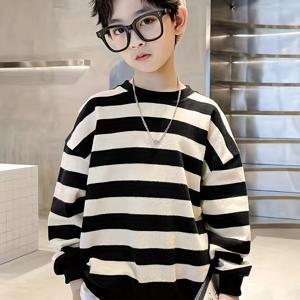 TEMU 남아 여아 모두에게 적합한 패셔너블한 루즈핏 후드티, 가을을 위한 다용도 긴팔 티셔츠, 아이들에게 완벽합니다.