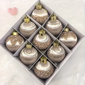 TEMU 1세트 9개/8cm 크리스마스 장식 볼 – 핸드페인팅 반짝이는 오너먼트, 실내외용: 매장 전경, 거실, 정원 등에 완벽. 파티, 결혼식, 생일, 가족 모임 및 휴일 축제를 위한 마법 같은 분위기 연출을 위한 내구성 있는 고품질 소재