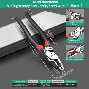 TEMU 미끄럼 방지 잠금 장치, 조절 가능한 클램핑, 바늘머리 디자인, 낚시 플라이어, 와이어 스트리핑 기능을 갖춘 고성능 플라이어. 쉽게 분리되거나 파손된 와이어를 제거하고, 녹슬은 나사를 꼬아 줍니다. 다기능 올인원 도구.
