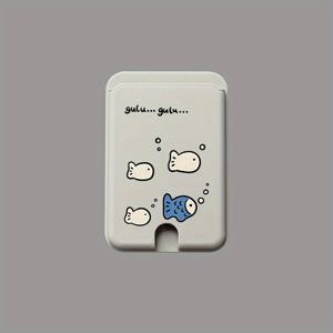 TEMU 어류의 흐르는 소리가 들리는 강력한 자석 카드 홀더, 부드러운 터치, 세련된 디자인과 내구성, PC 소재. 아이폰 및 다른 자석 휴대폰/케이스에 적합. 은행 카드, 신용 카드, 멤버 카드 1-4장을 보관할 수 있습니다.