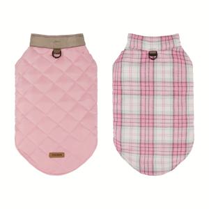 TEMU 새로운 강아지 조끼, D링으로 리드줄 부착 가능, 소형견부터 대형견까지 적합, 조절 가능, 따뜻한 겨울 애완동물 조끼, 양면 격자 무늬 디자인.