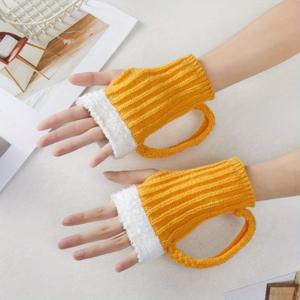 TEMU 1 쌍의 3D 맥주잔 장갑 - 흰색 모피 같은 트림이 있는 따뜻한 손수건, 남성 및 여성용 탄성 핏, 겨울 야외 활동에 완벽, 귀여운 장갑