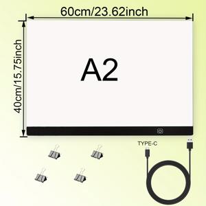 TEMU 페인팅 아트 키트, 아트 라이트 보드, 드로잉 보드에 적합한 대형 A2 사이즈 / 중형 A3 사이즈 / 소형 A4 LED 라이트 패드, 페인팅, 스케치 및 애니메이션 아트 액세서리용 USB 전원 트레이싱 라이트 보드|보석십자수|아크릴물감