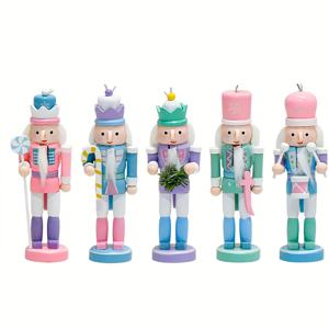 TEMU 크리스마스 너트크랙커 장식 세트, 손으로 그린 나무 너트크랙커 피규어 5개 포함, 전통적인 휴일 장식, 축제 분위기의 트리 장식, 호두 재질, 선물 및 수집품으로 완벽