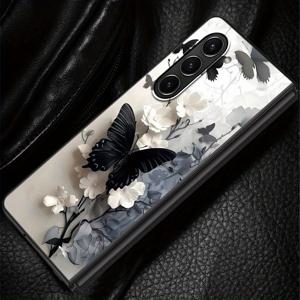 TEMU 삼성 갤럭시 Z 폴드 7 6 5 4 3 Fold4 Fold5 Fold6 Fold7 Fold3용 나뭇가지 나비 디자인 백 폰 커버 케이스