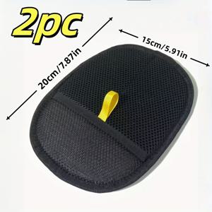 TEMU 2개입 반정전기 애완동물 털 제거 장갑 - 가구, 자동차 시트 & 옷용 양면 그루밍 장갑 | 부드러운 원단 디자인의 재사용 가능한 고양이 털 제거 도구, 강아지와 고양이 털 관리에 적합한 부드럽고 효과적인 툴 | 블랙 메쉬 디자인, 양면 브러시 & 접착 표면 - 홈 클리닝을 위한 인체공학적 핏