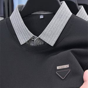 TEMU [Shule Water Obm]의 새로운 가을/겨울 남성용 스웨트셔츠는 칼라와 가슴에 레터 장식이 있는 페이크 투피스 디자인을 특징으로 합니다. 이 긴소매 상의는 스타일리시하고 캐주얼하며, 일상적인 외출 및 비즈니스 행사에 적합합니다.