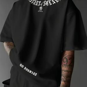 TEMU 남성용 블랙 티셔츠 - 일상 및 야외 활동에 적합한 통기성 스트레치 원단 크루넥 티, 세탁기 사용 가능한 캐주얼 셔츠 - 청소년 & 성인 의류|남자셔츠