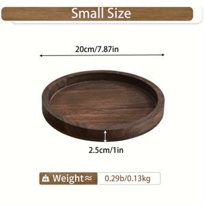 TEMU 러스틱 원형 나무 서빙 트레이 - 주방 조리대, 홈 데코 접시, 커피 테이블 센터피스, 사계절 농가 스타일 데코 나무 접시 (식품 비접촉)