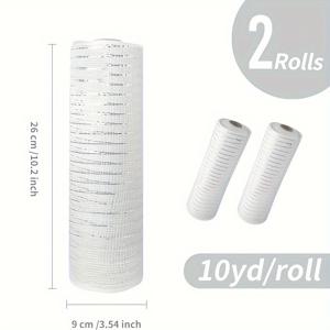 TEMU 10인치 x 20야드 실버 메탈 장식용 메쉬 리본 롤 2개, DIY 화환 장식 및 크리스마스 트리, 선물 포장, 홈 데코, 꽃꽂이, 할로윈, 휴일 파티용 메탈 장식 메쉬 리본. 10인치 폭의 은색 금속 메쉬 리본